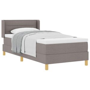 vidaXL Lit &agrave; ressorts avec matelas Taupe 200 x 100 cm Polyester