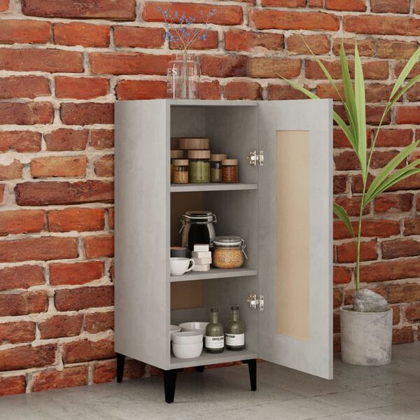 vidaXL Buffet Gris béton 34,5x34x90 cm Bois d'ingénierie