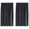 vidaXL Rideaux occultants 2 pcs Gris foncé 140 x 140 cm Velours