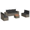 vidaXL Salon de jardin 8 pcs avec coussins gris r&eacute;sine tress&eacute;e