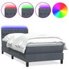 vidaXL Sommier &agrave; lattes de lit et matelas et LED gris fonc&eacute; 100x220cm velours