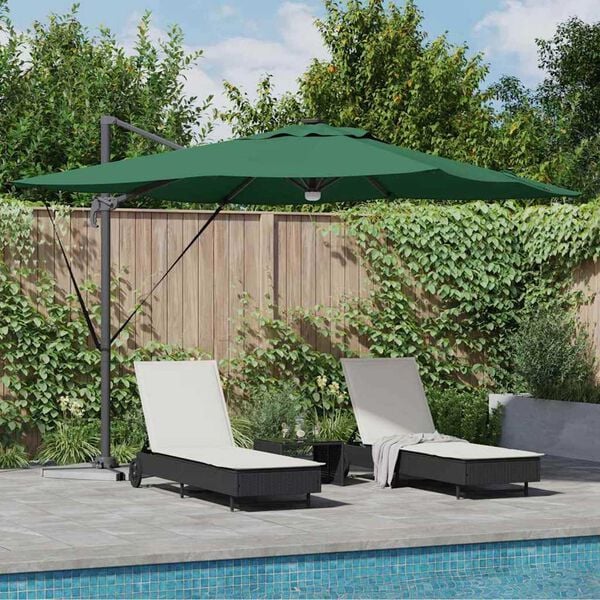 vidaXL Parasol Roma Vert 286 x 284 x 270 cm Aluminium et polyester