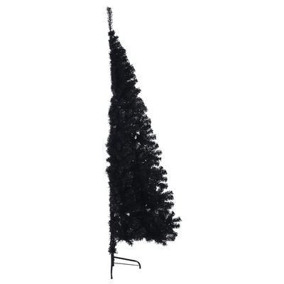 vidaXL Demi sapin de Noël artificiel avec support Noir 240 cm PVC