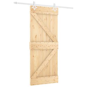 vidaXL Porte coulissante Naturel et Blanc 80 x 210 cm