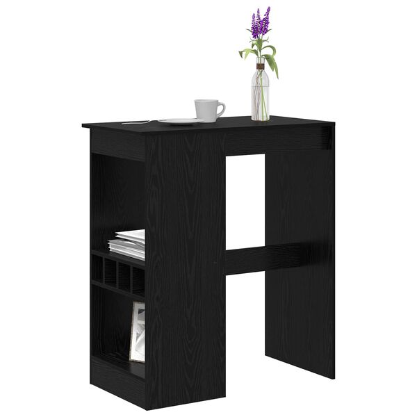 vidaXL Table de bar Ch&ecirc;ne noir 90 x 47.5 x 103.5 cm Bois d'ing&eacute;nierie