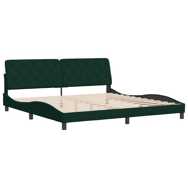 vidaXL Cadre de lit sans matelas vert foncé 200x200 cm velours