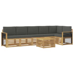 vidaXL Ensemble de canap&eacute;s d'ext&eacute;rieur 7 pcs Blanc et anthracite