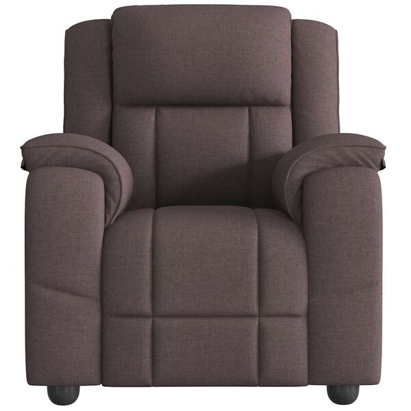 vidaXL Fauteuil de massage inclinable Marron foncé Tissu