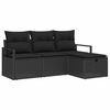 vidaXL Ensemble de canap&eacute; de jardin 4 pc Noir polyrotin