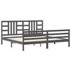 vidaXL Cadre de lit sans matelas gris 200x200 cm bois massif