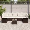 vidaXL Ensemble de canapé de jardin 8 pcs Marron polyrotin