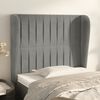 vidaXL T&ecirc;te de lit avec oreilles Gris clair 93x23x118/128 cm Velours