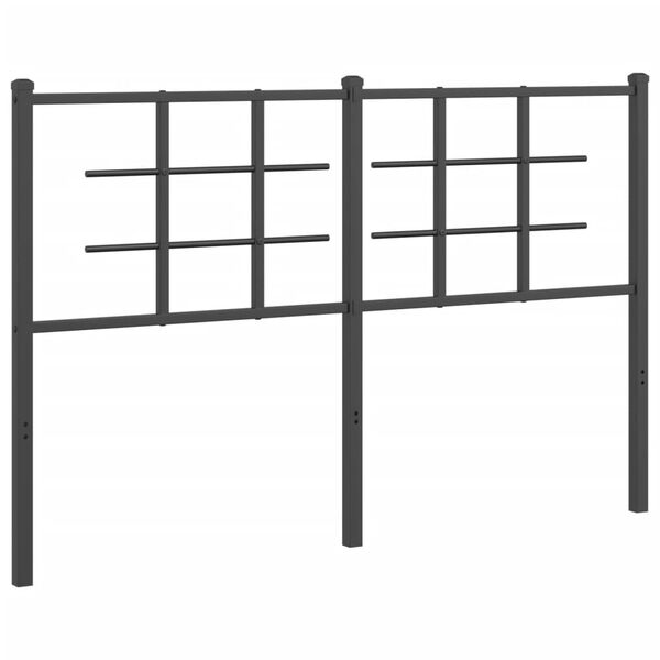 vidaXL T&ecirc;te de lit de remplacement m&eacute;tal noir 140 cm