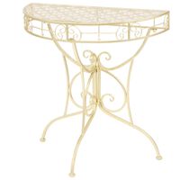 vidaXL Table d'appoint Vintage Demi-ronde Métal 72x36x74 cm Doré