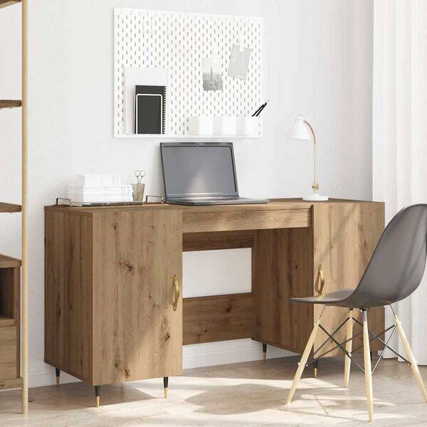 vidaXL Bureau chêne artisanal 140 x 50 x 75 cm Bois d'ingénierie