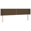 vidaXL T&ecirc;te de lit avec oreilles Marron Fonc&eacute; 183x16x78/88 cm Tissu