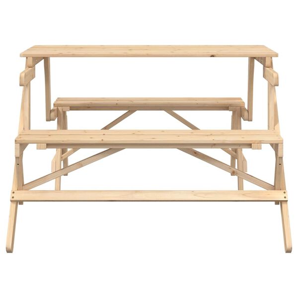 vidaXL Table de pique-nique avec bancs sapin massif 2 en 1 convertible