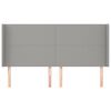 vidaXL Tête de lit avec oreilles Gris clair 163x16x118/128 cm Tissu