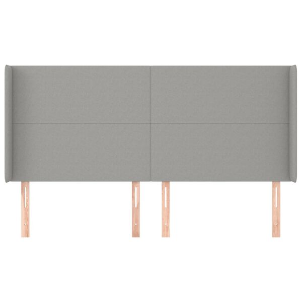 vidaXL Tête de lit avec oreilles Gris clair 163x16x118/128 cm Tissu
