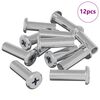 vidaXL Ecrou de verrouillage 12 pcs Argent&eacute; M6 x 25 mm Acier