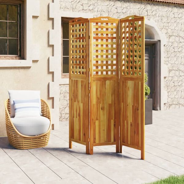 vidaXL Cloison de s&eacute;paration 3 panneaux 121,5x2x180 cm Bois d'acacia