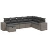 vidaXL Salon de jardin 8 pcs avec coussins gris r&eacute;sine tress&eacute;e