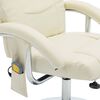 vidaXL Fauteuil de massage avec repose-pied blanc crème similicuir
