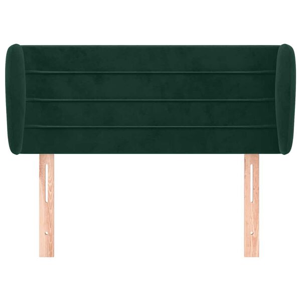 vidaXL Tête de lit avec oreilles Vert foncé 93x23x78/88 cm Velours