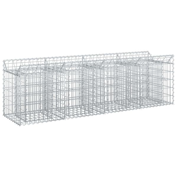 vidaXL Lit sur&eacute;lev&eacute; gabion Argent&eacute; 200 x 50 x 60 cm Acier galvanis&eacute;