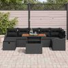 vidaXL Ensemble de canap&eacute; de jardin 8 pcs Noir Poly rotin