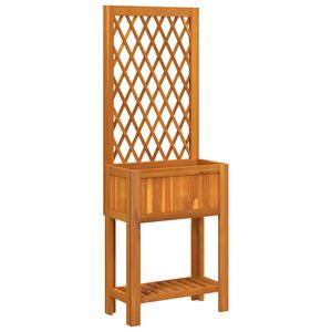 vidaXL Jardini&egrave;re avec treillis et &eacute;tag&egrave;re bois massif d'acacia