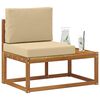 vidaXL Canap&eacute; d'ext&eacute;rieur en bout avec coussin Naturel 91 x 63 x 73 cm