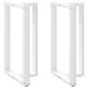 vidaXL Pieds de table de bar en T, 2 pi&egrave;ces, blanc, 60 x 35 x (100-101) cm, acier