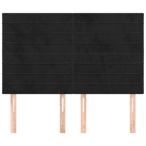 vidaXL Tête de lit Noir 144x5x118/128 cm Velours