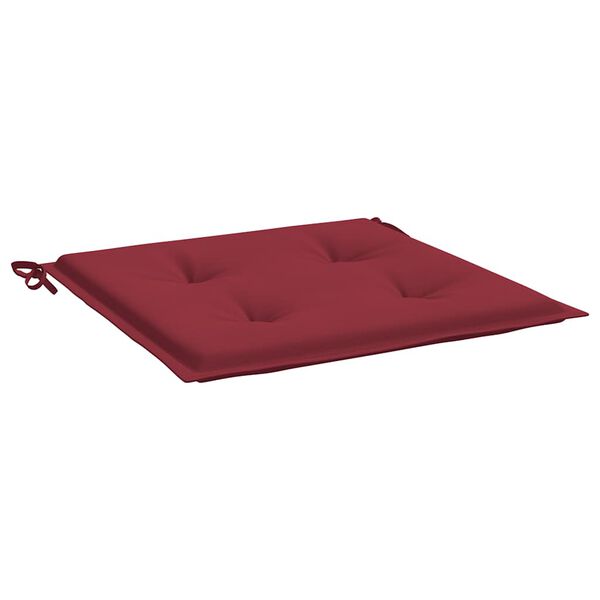 vidaXL Coussins de chaise de jardin lot de 2 rouge bordeaux 40x40x4 cm