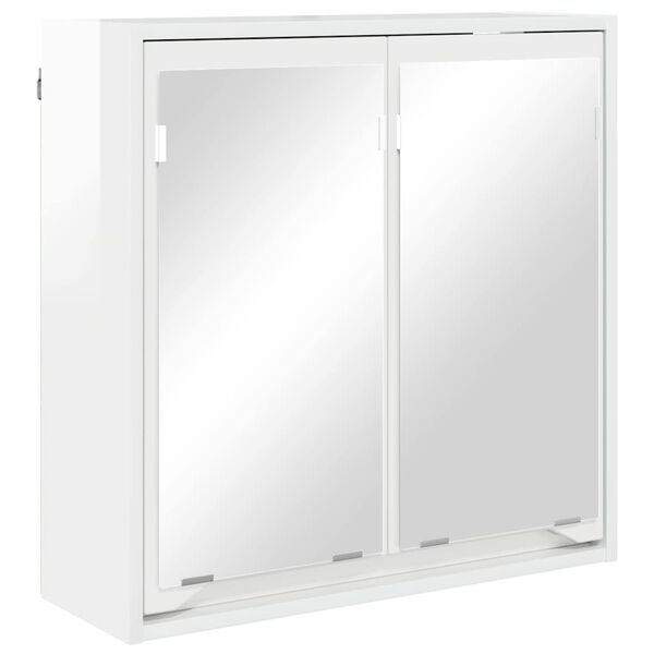 vidaXL Armoire Miroir de Salle de Bain Blanc brillant 60 x 20 x 60 cm