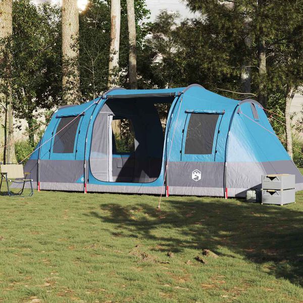 vidaXL Tente de camping tunnel 4 personnes bleu imperm&eacute;able