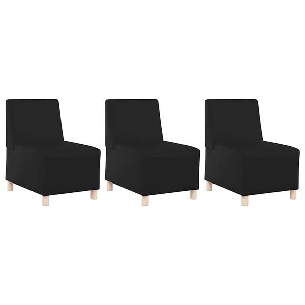 vidaXL Unit&eacute; de Sofa Modulaire Sans Accoudoirs 3 pcs Noir