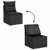 vidaXL Salon de jardin avec coussins 7 pcs noir résine tressée acacia