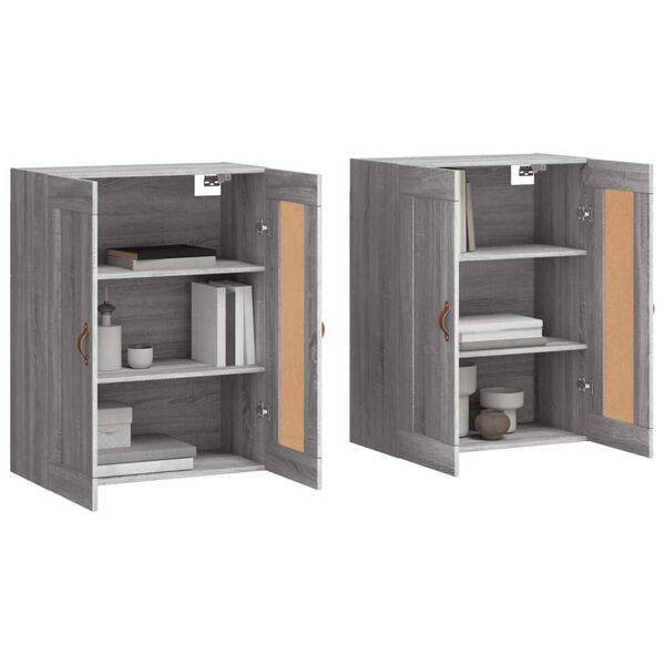vidaXL Armoires murales 2 pcs sonoma gris bois d'ing&eacute;nierie