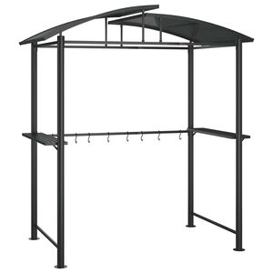 vidaXL Gazebo BBQ et &eacute;tag&egrave;res lat&eacute;rales anthracite 210x114x230cm acier