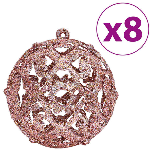 vidaXL Boules de Noël 100 pcs rose et rosé 3 / 4 / 6 cm
