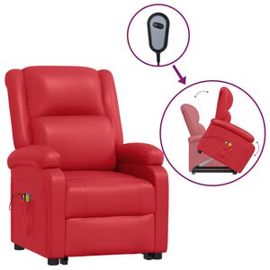 vidaXL Fauteuil de massage rouge similicuir