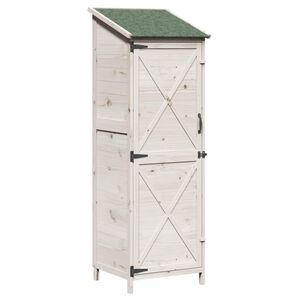 vidaXL Abri de jardin Blanc 59,5 x 56 x 176,5 cm Bois d'ing&eacute;nierie