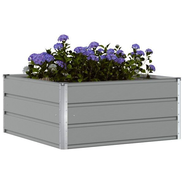vidaXL Jardini&egrave;re Gris clair 100 x 100 x 45 cm Acier