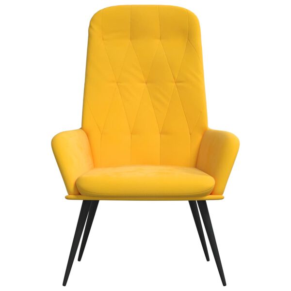 vidaXL Chaise de relaxation Jaune moutarde Velours