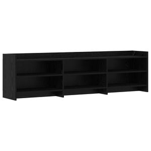 vidaXL Meuble TV 168 x 33 x 47 cm Ch&ecirc;ne noir Bois d'ing&eacute;nierie