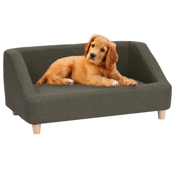 vidaXL Canap&eacute; pour chien Gris fonc&eacute; 85x50x39 cm Lin