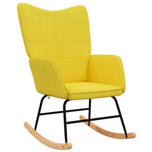 vidaXL Chaise &agrave; bascule Jaune moutarde Tissu