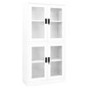 vidaXL Armoire de bureau Blanc 90x40x180 cm Acier et verre tremp&eacute;